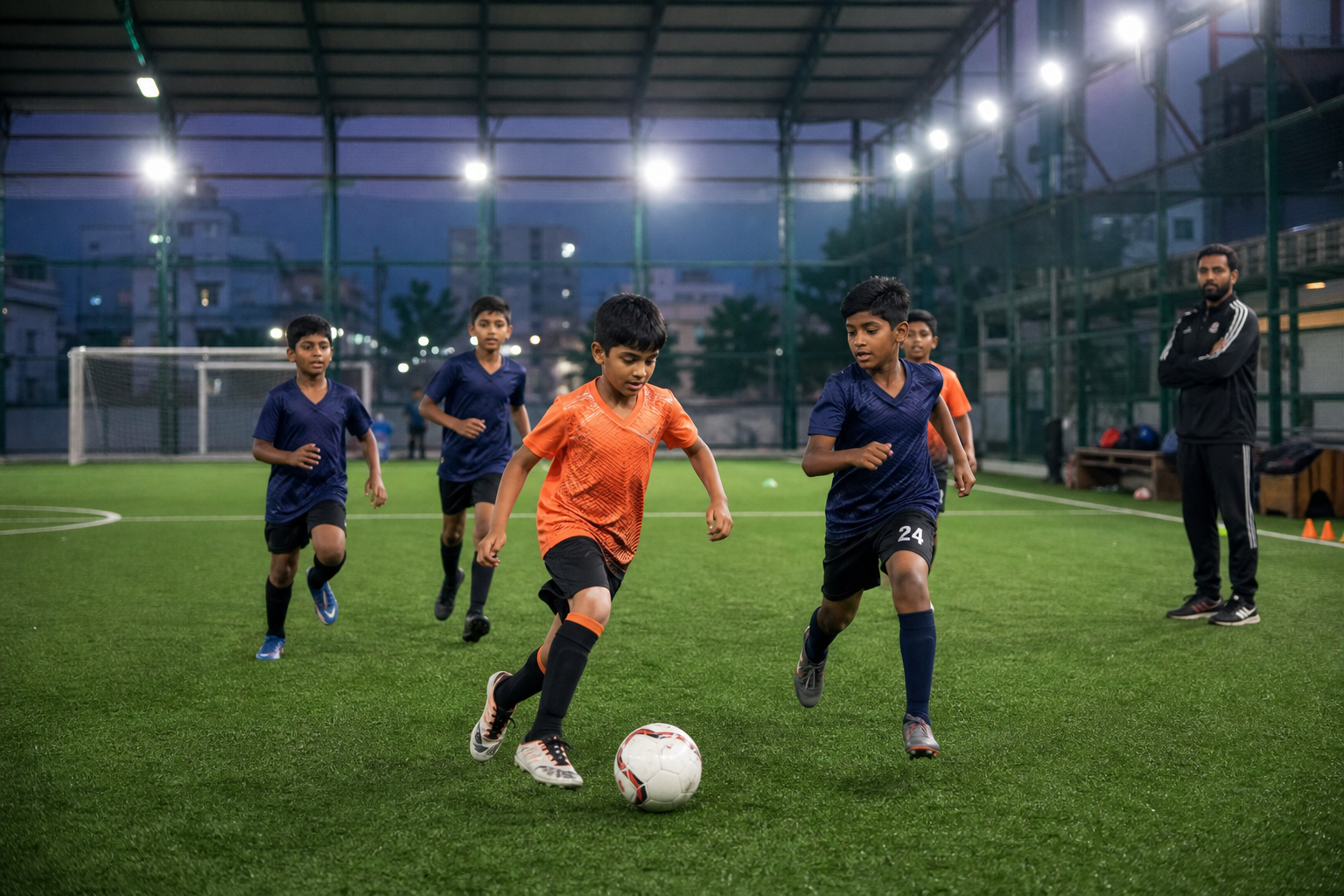 Kids sports class and football coaching at Hatrick Grounds sports academy Sulur Coimbatore